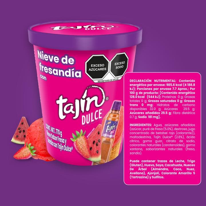 Nieve Tajín Fresandía con Tajín Dulce 1 L - imagen 4