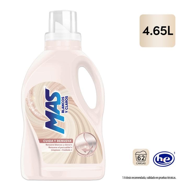 Detergente Líquido Blancos y Claros 4.65 L