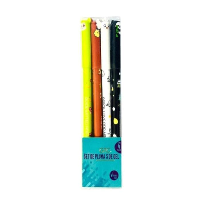 Plumas Deco Gel C/Borrador 4pz Wa-Hbm-25064 1 Pz - imagen 1