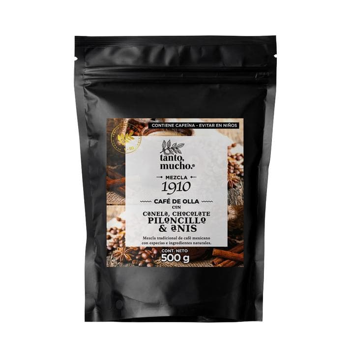 Café de Olla Tanto Mucho Mezcla 1910 Piloncillo, Canela, Anís y Chocolate 500 g